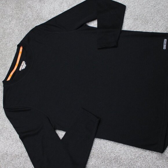 Omni-Wool Midweight Base Layer Shirt Mens Medium Black Lined L/S Pullover - Picture 7 of 13